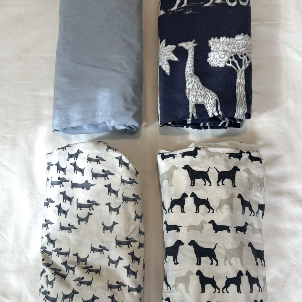4 (!!!) Crib Toddler Fitted Sheets | PB Kids + Serena & Lily | 27.5x52 inches
